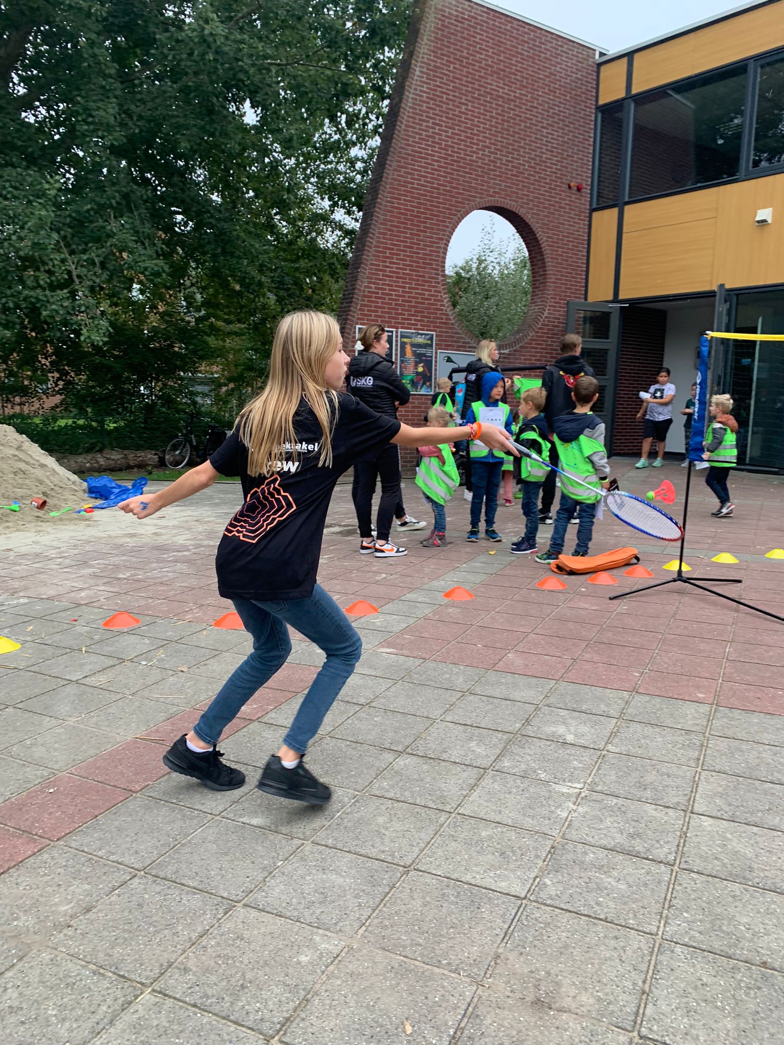 Badminton tijdens het Gorinchems Sportspektakel